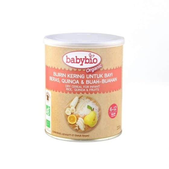 Babybio Organic Dry Cereal for Infant- Rice, Quinoa and Fruits, 220g